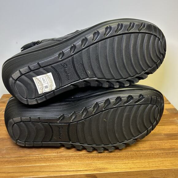 Skechers Womens 9.5 Parallel Double Trouble Black Wedge Booties Ankle Fall Boot - Picture 13 of 15